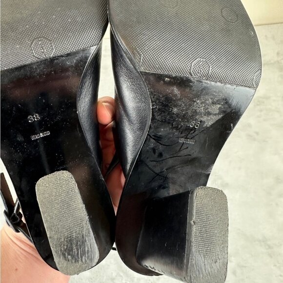 Alexander Wang Black Leather Heels Women's Size 8 US/38 EU - Picture 9 of 10